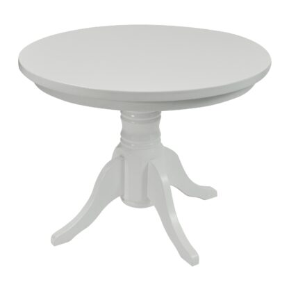 Set masa fixa 100 cm cu 4 scaune tapitate, MB-80 si T6 Lux S99, Alb, lemn masiv, stofa - imagine 5
