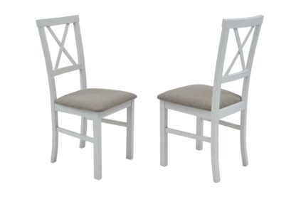 Scaun din lemn masiv de fag tapitat cu stofa S-38 Milano4 B4, alb - imagine 6