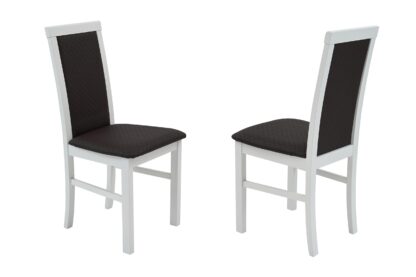 Scaun din lemn masiv de fag tapitat cu piele, S-38 Nilo6 B36, Alb - imagine 6