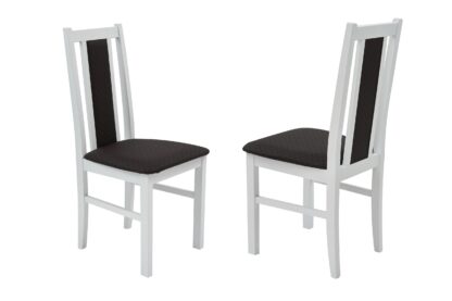 Scaun din lemn masiv de fag tapitat cu stofa, S-38 Boss14 B36, Alb - imagine 6