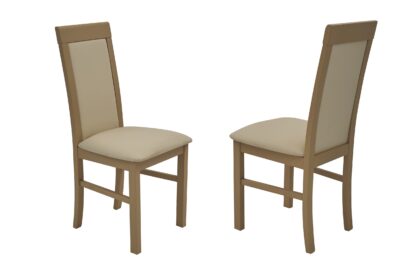 Scaun din lemn masiv de fag tapitat cu piele S-38 Nilo6 S28 - imagine 6
