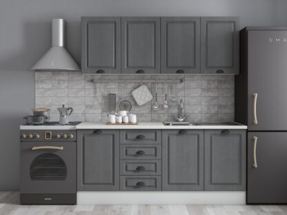 Bucatarie Maya 180 cm, gri uni structo, blat Kastamonu Mersin 28 mm, fronturi MDF - imagine 5