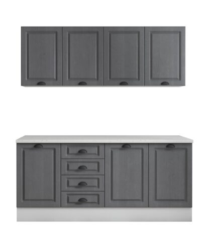 Bucatarie Maya 180 cm, gri uni structo, blat Kastamonu Mersin 28 mm, fronturi MDF - imagine 2