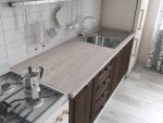 Bucatarie Maya 180 cm, nuc columbia, blat Kastamonu Travertin 28 mm, fronturi MDF - imagine 5