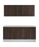 Bucatarie Maya 180 cm, nuc columbia, blat Kastamonu Travertin 28 mm, fronturi MDF - imagine 6