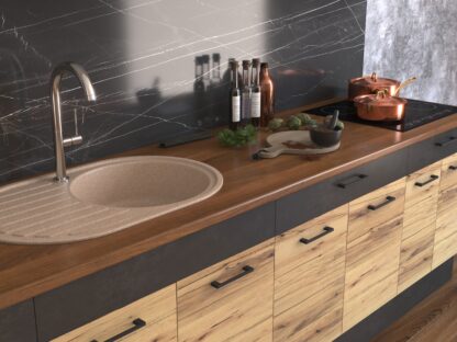 Bucatarie Greta 260 cm, Stejar/Antracit, blat nuc - imagine 5