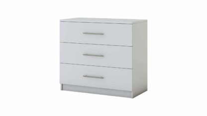 Set Dormitor Beta, alb, dulap 120 cm, pat 140x200 cm, 2 noptiere, comoda - imagine 6