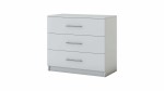 Set Dormitor Beta, alb, dulap 183 cm, pat 140×200 cm, 2 noptiere, comoda - imagine 3