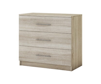Set Dormitor Beta, sonoma, dulap 120 cm, pat 140x200 cm, 2 noptiere, comoda - imagine 5