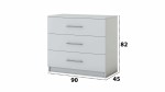 Set Dormitor Beta, alb, dulap 183 cm, pat 140×200 cm, 2 noptiere, comoda - imagine 4