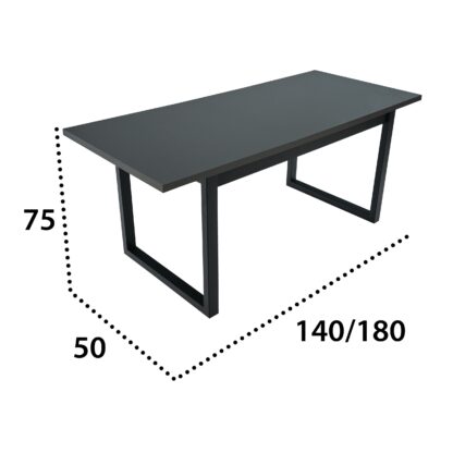 Masa extensibila 140x180 cm MB-13 Ikon 3, grafit/czarny, lemn masiv de fag si PAL - imagine 9