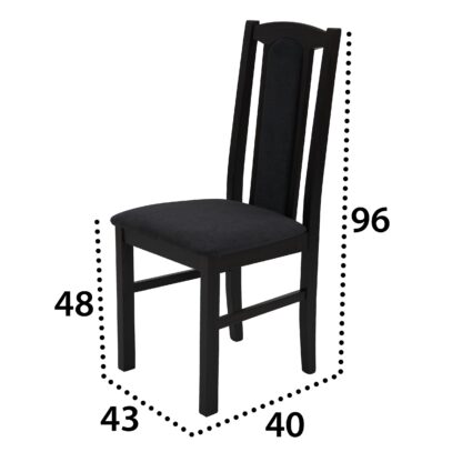 Scaun din lemn masiv de fag tapitat cu stofa S-37 Boss7 W13X, Wenge - imagine 8