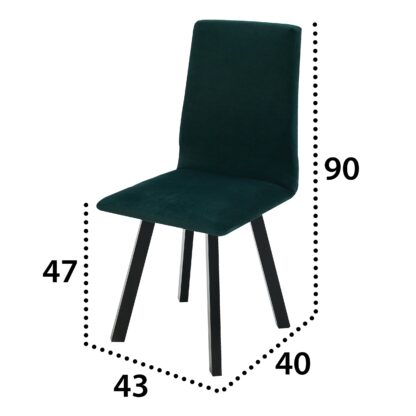 Scaun din lemn masiv de fag tapitat cu stofa S-38 Hugo2 CZ 23 X, verde - imagine 7