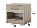 Set Dormitor Beta, Sonoma, Dulap 183 cm, Pat 160x200 cm, 2 noptiere, comoda - imagine 6