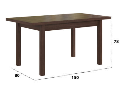 Set masa extensibila 120x150cm cu 4 scaune tapitate, MB-13 Max5 si S-37 Boss7 O15, nuc, lemn masiv de fag, stofa - imagine 8