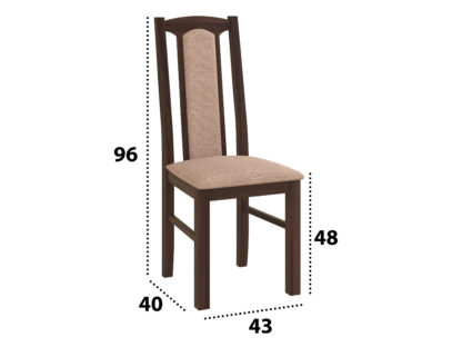Set masa extensibila 120x150cm cu 4 scaune tapitate, MB-13 Max5 si S-37 Boss7 O15, nuc, lemn masiv de fag, stofa - imagine 4