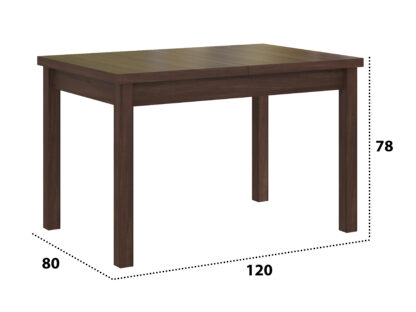 Set masa extensibila 120x150cm cu 4 scaune tapitate, MB-13 Max5 si S-37 Boss7 O15, nuc, lemn masiv de fag, stofa - imagine 6