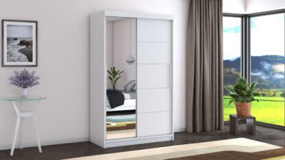 Dressing Beta alb 120x200x58 cm cu oglinda - imagine 2