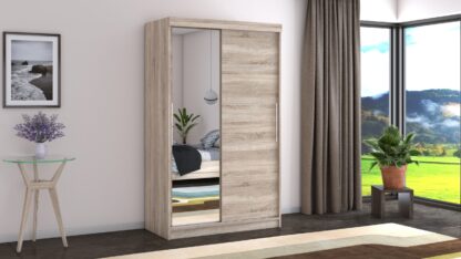 Dressing Beta sonoma 120x200x58 cm cu oglinda