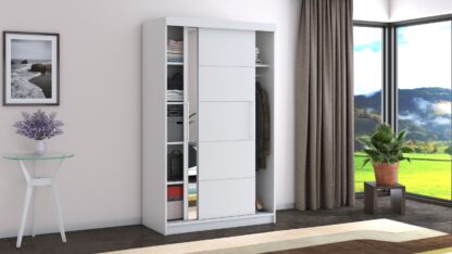 Dressing Beta alb 120x200x58 cm cu oglinda - imagine 3