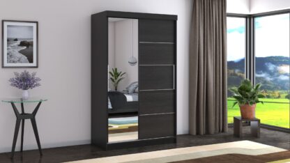 Dressing Beta wenge 120x200x58 cm cu oglinda