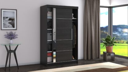 Dressing Beta wenge 120x200x58 cm cu oglinda - imagine 4