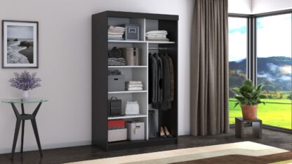 Dressing Beta wenge 120x200x58 cm cu oglinda - imagine 3