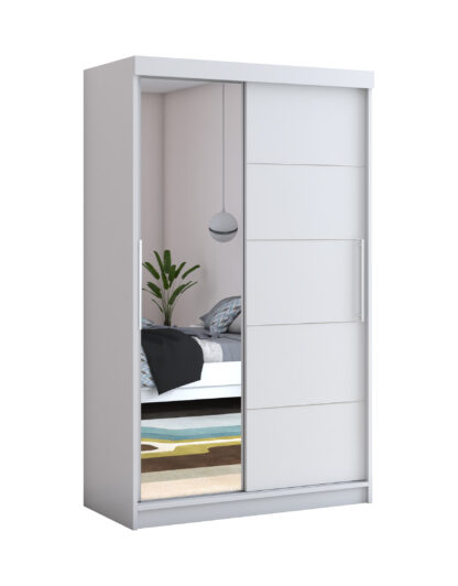 Dressing Beta alb 120x200x58 cm cu oglinda