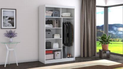 Dressing Beta alb/sonoma 120x200x58 cm cu oglinda - imagine 4