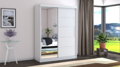 Dressing Beta alb 150x200x58 cm cu oglinda