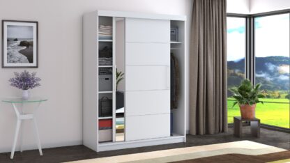 Dressing Beta alb 150x200x58 cm cu oglinda - imagine 5