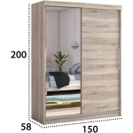 Dressing Beta sonoma 150x200x58 cm cu oglinda - imagine 5