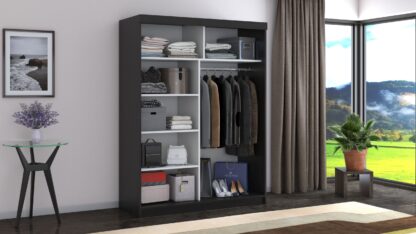 Dressing Beta wenge 150x200x58 cm cu oglinda - imagine 5