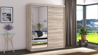 Dressing Beta sonoma 180x200x58 cm cu oglinda