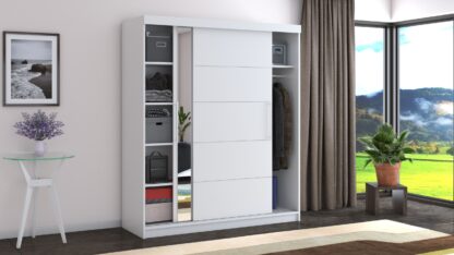 Dressing Beta alb 180x200x58 cm cu oglinda - imagine 2