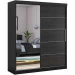 Dressing Beta wenge 180x200x58 cm cu oglinda - imagine 3