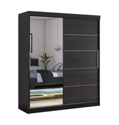 Dressing Beta wenge 180x200x58 cm cu oglinda - imagine 3