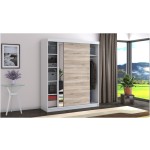 Dressing Beta alb/sonoma 180x200x58 cm cu oglinda - imagine 5