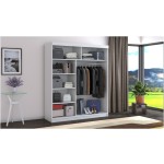Dressing Beta alb/sonoma 180x200x58 cm cu oglinda - imagine 4