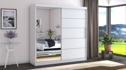Dressing Beta alb 200x200x58 cm cu oglinda