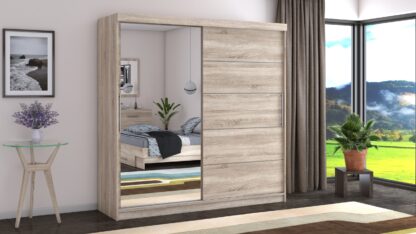 Dressing Beta sonoma 200x200x58 cm cu oglinda