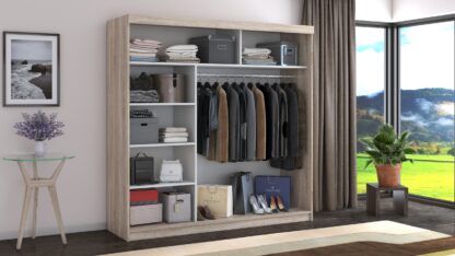 Dressing Beta sonoma 200x200x58 cm cu oglinda - imagine 5