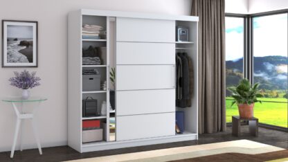 Dressing Beta alb 200x200x58 cm cu oglinda - imagine 4