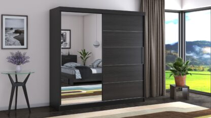 Dressing Beta wenge 200x200x58 cm cu oglinda