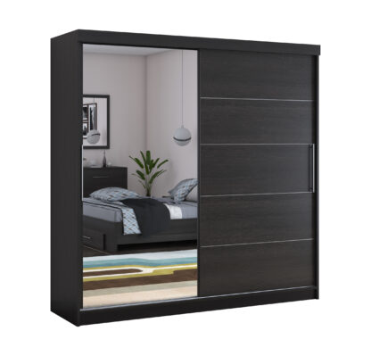 Dressing Beta wenge 200x200x58 cm cu oglinda - imagine 3