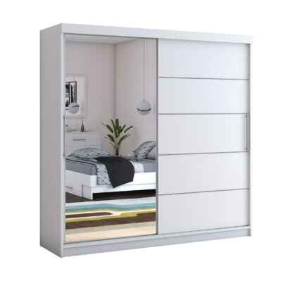 Dressing Beta alb 200x200x58 cm cu oglinda - imagine 2