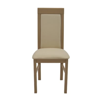 Scaun din lemn masiv de fag tapitat cu piele S-38 Nilo6 S28 - imagine 5