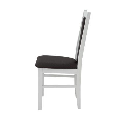 Scaun din lemn masiv de fag tapitat cu stofa, S-38 Boss14 B36, Alb - imagine 4