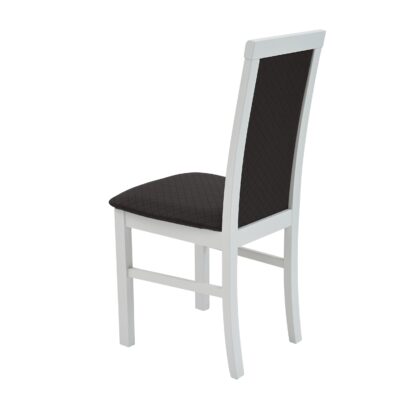Scaun din lemn masiv de fag tapitat cu piele, S-38 Nilo6 B36, Alb - imagine 3