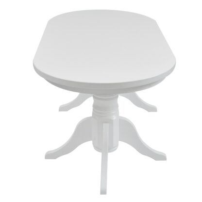 Masa MB-81 din lemn masiv, alb, 180x95x75 cm - imagine 2